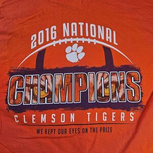 Clemson‎ Tigers National Champions 2016 Orange T Shirt Mens Size L Hanes